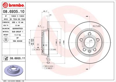 Brake Disc BREMBO 08.6935.10