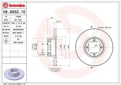 Brake Disc BREMBO 08.6952.10