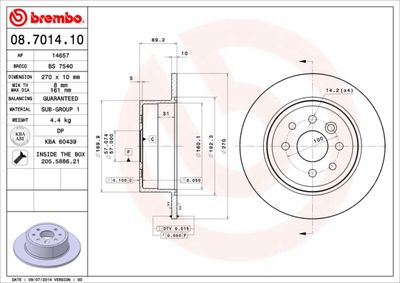 Brake Disc BREMBO 08.7014.10