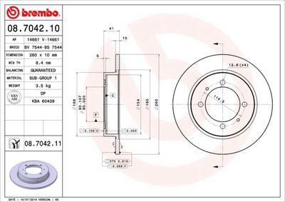 Brake Disc BREMBO 08.7042.10