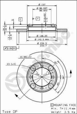 Brake Disc BREMBO 08.7072.10