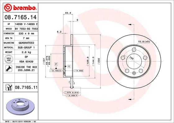 BREMBO 08.7165.11 Brake Disc