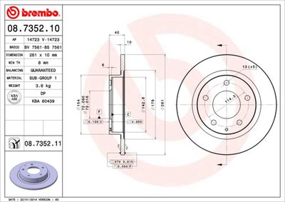 Brake Disc BREMBO 08.7352.10