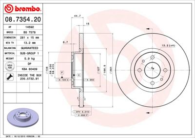 Brake Disc BREMBO 08.7354.20
