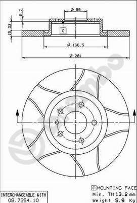 Brake Disc BREMBO 08.7354.75