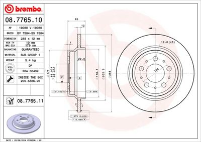 Brake Disc BREMBO 08.7765.11