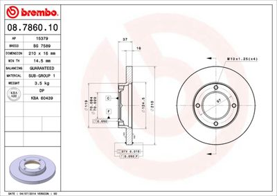 Brake Disc BREMBO 08.7860.10