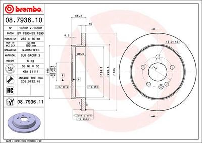 Brake Disc BREMBO 08.7936.11