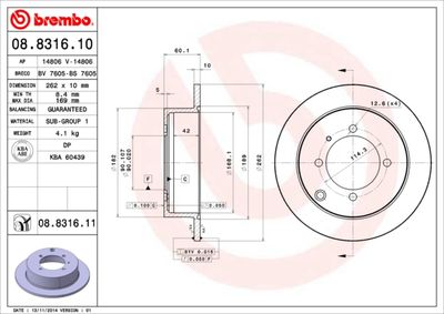 Brake Disc BREMBO 08.8316.10