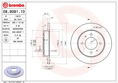 Brake Disc BREMBO 08.9081.10
