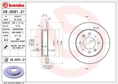 Brake Disc BREMBO 08.9081.31