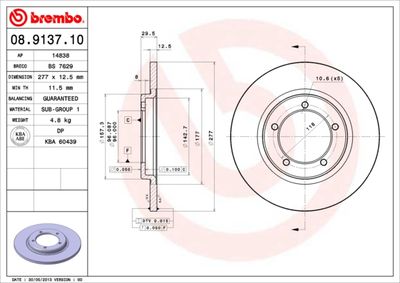Brake Disc BREMBO 08.9137.10