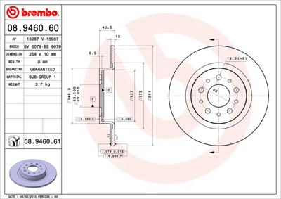 Brake Disc BREMBO 08.9460.60