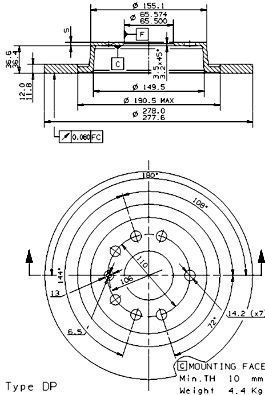 BREMBO 08.9511.11 Brake Disc