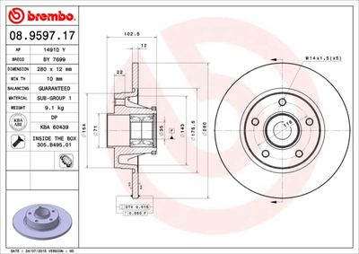 Brake Disc BREMBO 08.9597.17