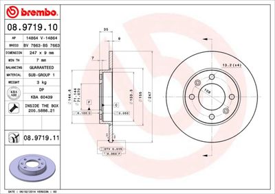 Brake Disc BREMBO 08.9719.11