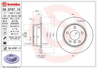 Brake Disc BREMBO 08.9787.10