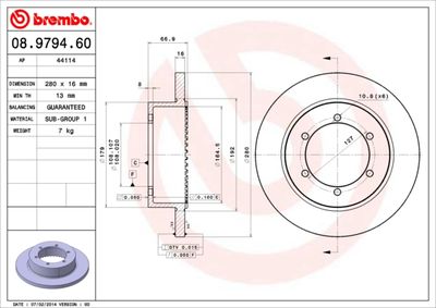 Brake Disc BREMBO 08.9794.60