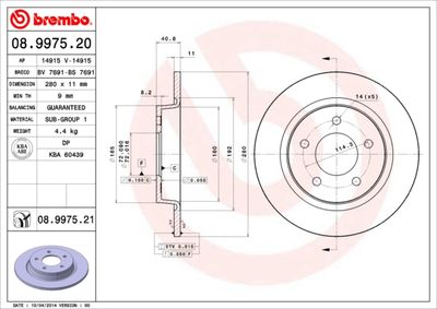 Brake Disc BREMBO 08.9975.20