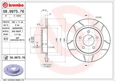 Brake Disc BREMBO 08.9975.76