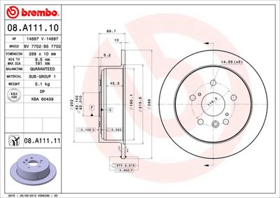 Brake Disc BREMBO 08.A111.10