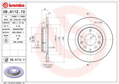 Brake Disc BREMBO 08.A112.10