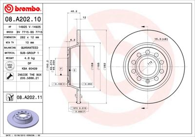 Brake Disc BREMBO 08.A202.10