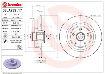 Brake Disc BREMBO 08.A239.17