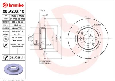 Brake Disc BREMBO 08.A268.11