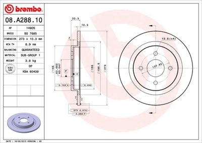 Brake Disc BREMBO 08.A288.10