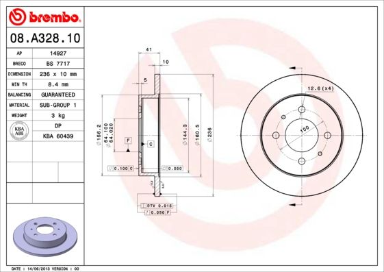 BREMBO 08.A328.10 Brake Disc
