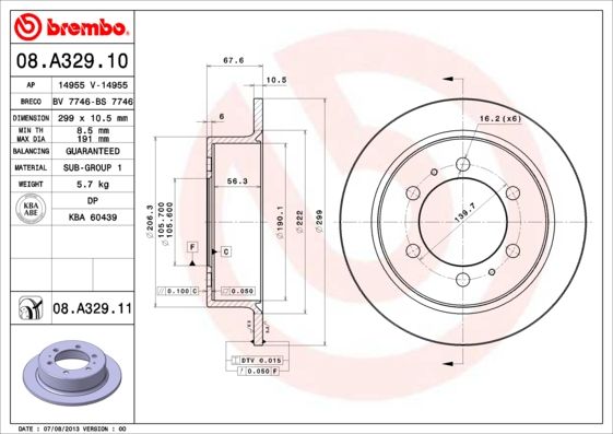 BREMBO 08.A329.11 Brake Disc