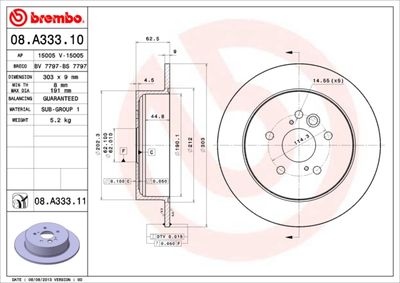Brake Disc BREMBO 08.A333.10