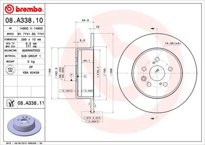 Brake Disc BREMBO 08.A338.10
