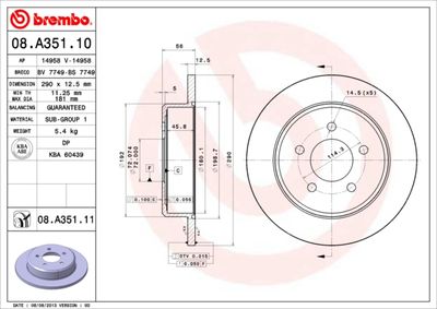 Brake Disc BREMBO 08.A351.10