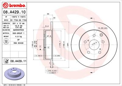 Brake Disc BREMBO 08.A429.11