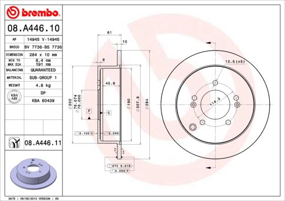 BREMBO 08.A446.10 Brake Disc