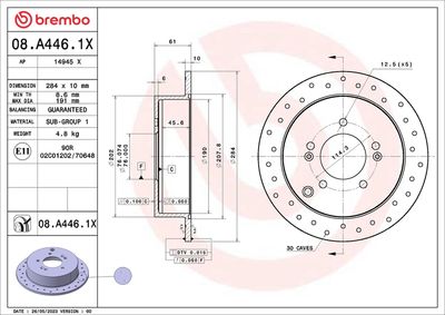Brake Disc BREMBO 08.A446.1X