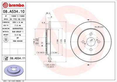 Brake Disc BREMBO 08.A534.11
