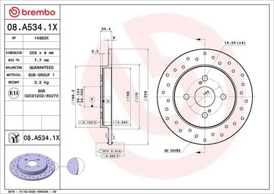 Brake Disc BREMBO 08.A534.1X