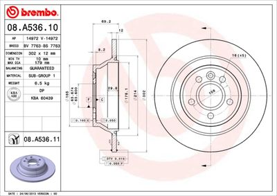 Brake Disc BREMBO 08.A536.11