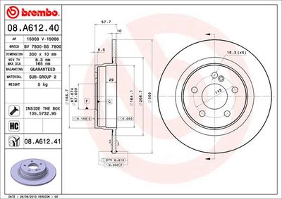 Brake Disc BREMBO 08.A612.41