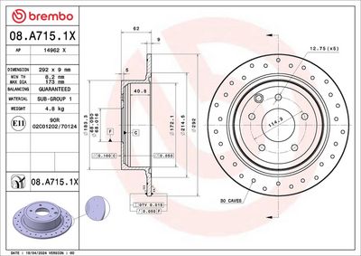 Brake Disc BREMBO 08.A715.1X