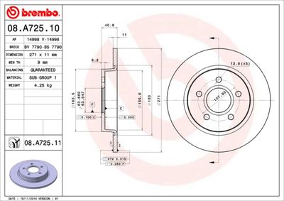 Brake Disc BREMBO 08.A725.10