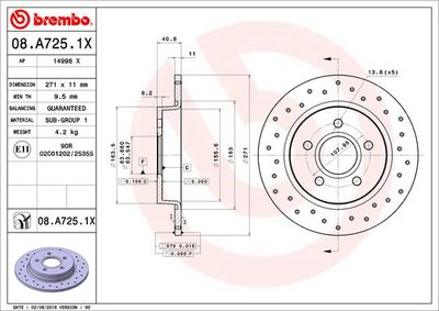 Brake Disc BREMBO 08.A725.1X
