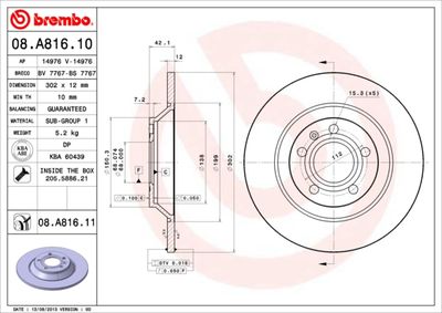 Brake Disc BREMBO 08.A816.11