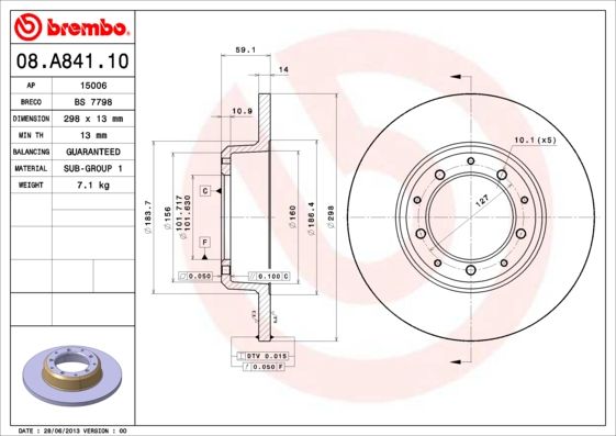 BREMBO 08.A841.10 Brake Disc