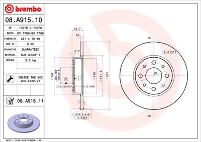 Brake Disc BREMBO 08.A915.10