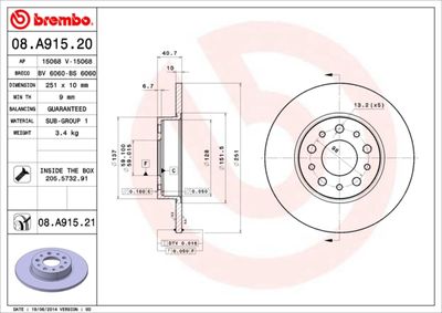 Brake Disc BREMBO 08.A915.20