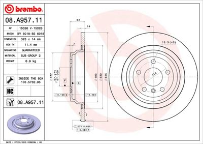 Brake Disc BREMBO 08.A957.11